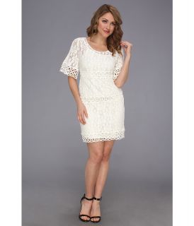 Laundry by Shelli Segal Bell Sleeve Lace Shift Dress Womens Dress (Neutral)