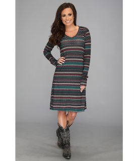 Stetson 8951 Striped Sweater Knit Dress Womens Dress (Burgundy)