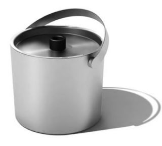 Service Ideas 2.4 qt Ice Bucket, Double Wall Insulation & Lid w/ Silicone Knob, Brushed Finish