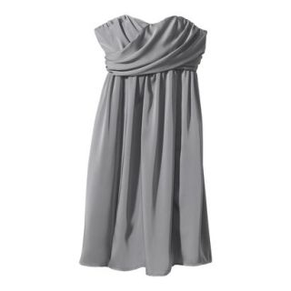 TEVOLIO Womens Satin Strapless Dress   Cement Gray   6