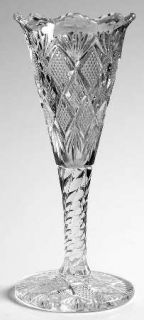 Duncan & Miller Panelled Diamond & Quartered Block Bud Vase   Stem #24, Criss Cr
