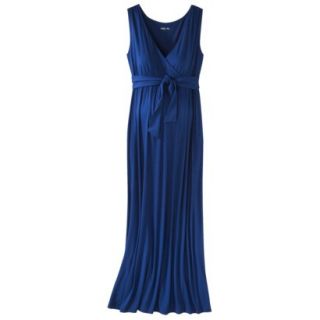 Merona Maternity Sleeveless Tie Waist Maxi Dress   Blue XS