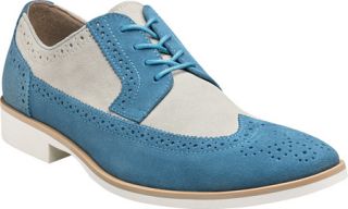 Mens Stacy Adams Parker 24890   Blue/Oyster Suede Lace Up Shoes