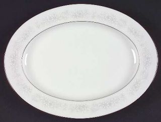 Noritake Cumberland 11 Oval Serving Platter, Fine China Dinnerware   White Flow