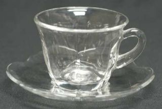 Duncan & Miller Canterbury (Stem 115,Heavy Pressed) Cup and Saucer Set   Stem #1