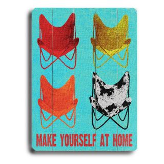 Artehouse 14 x 20 in. Make Yourself at Home Wall Art Multicolor   0003 9341 26