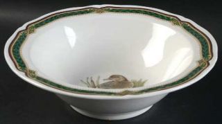 Noritake Marshlands 9 Round Vegetable Bowl, Fine China Dinnerware   Green Borde