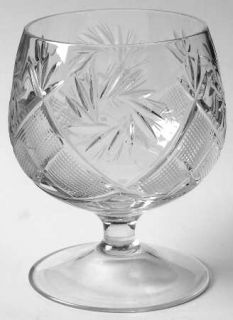 Unknown Crystal Unk8529 Brandy Glass   Cut Pinwheel,Fan,Cross Hatch,No Trim