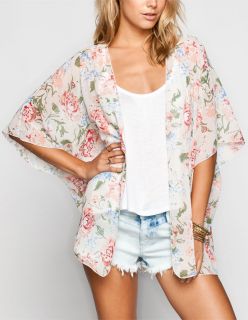 Floral Print Womens Kimono Cream Combo In Sizes Large, Small, Me