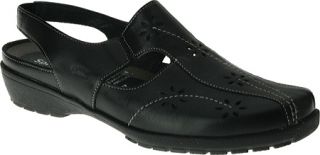 Womens Spring Step Asha   Black Leather Casual Shoes