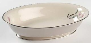 Franciscan Claremont 9 Oval Vegetable Bowl, Fine China Dinnerware   Gray Rim, P