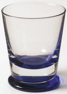 Heisey Navy 5 Oz Flat Tumbler   Line #2323/2329, Cobalt Base, Clear Bowl