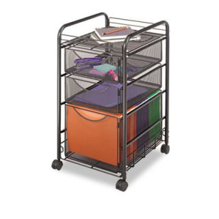 Safco Onyx Mesh Mobile File w/Two Supply Drawers