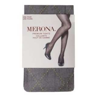 Merona Womens Premium Patterned Shine Tights   Jet Black S/M