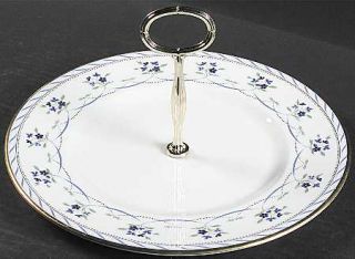 Lenox China Orleans Blue Round Serving Plate with Center Handle (DP), Fine China