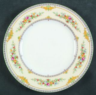 Minton Stanwood (Floral Rim Only) Dinner Plate, Fine China Dinnerware   Floral R