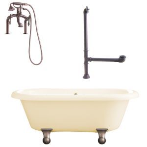 Giagni LP3 ORB B Portsmouth Dual Tub with Cannonball Feet, Drain, Supply Lines &