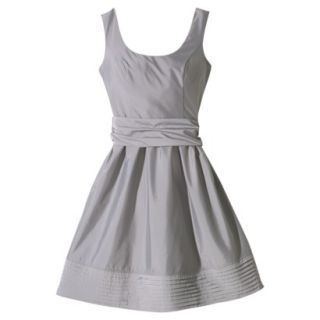 TEVOLIO Womens Taffeta Scoop Neck Dress with Removable Sash   Cement Gray   6
