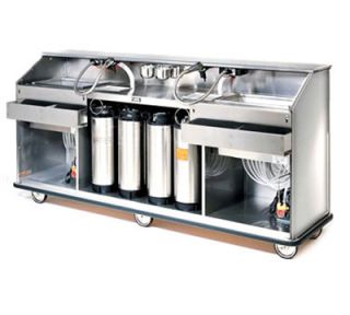 FWE   Food Warming Equipment Mobile Bar w/ 60LB Capacity Ice Bin, 98 in L, Full Bumper, Stainless