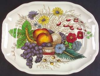 Spode Reynolds 12 Oval Serving Platter, Fine China Dinnerware   Fruits & Flower