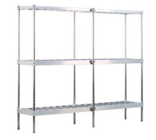 New Age Beer Keg Rack w/ 10 Keg Capacity & 3 T Bar Shelves, 76x18x93 in, Welded Aluminum