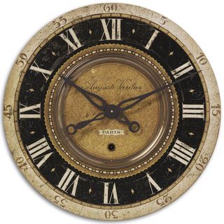 Auguste Verdier 27 inch Antiqued Brass Wall Clock