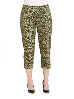 Cropped Cheetah Print Pants   Green Cheetah