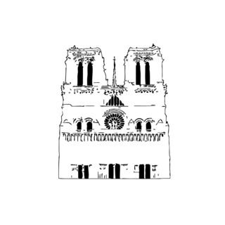 Notre Dame Cathedral Vinyl Wall Decal (BlackEasy to apply You will get the instructionDimensions 22 inches wide x 35 inches long )