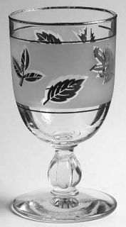Libbey   Rock Sharpe Silver Foliage  Water Goblet   Stem #3003, Silver  Leaves