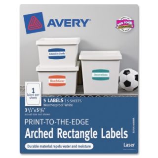 Avery Labels Print to the Edge Arched Rectangle Labels, 5.75 W x 3.25 L,