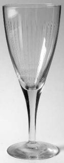 Unknown Crystal Unk6620 Water Goblet   Gray Cut Vertical Lines,Smooth Stem