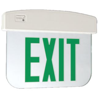 SureLites APXEL72G LED Exit Sign AllPro Edge Lit, 2 Sided, Battery Backup Clear Sign with Green Letters
