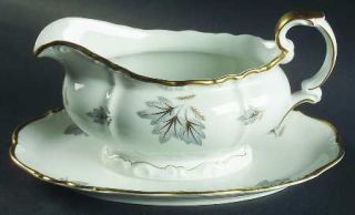 Edelstein Coronado Gravy Boat with Attached Underplate, Fine China Dinnerware  