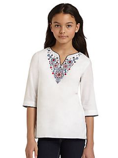 KC Parker by Hartstrings Girls Embroidered Tunic   White