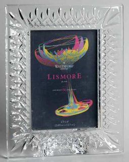 Waterford Lismore Frame Holds 3 1/2 X 5   Vertical Cut On Bowl,Multisided Stem