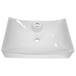 Ceramic White Bathroom Vessel Sink (WhiteSink style Vessel Sink material Ceramic Exterior dimensions 26.5 inches long x 18 inches wide x 6 inches deep Single hole mountModel number VE2618  )