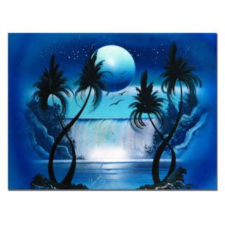 Trademark Global Inc Moon Over the Waterfall I Canvas Art by Conrad Multicolor  