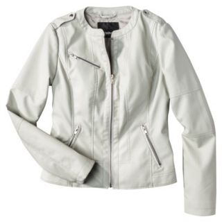 Mossimo Womens Faux Leather Jacket  Ivory XL