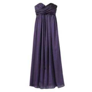 TEVOLIO Womens Satin Strapless Maxi Dress   Shiny Purple   2