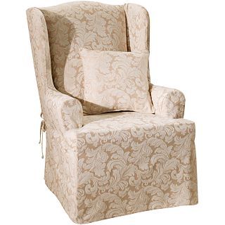 Sure Fit SureFit Scroll 1 pc. Wing Chair Slipcover, Champagne
