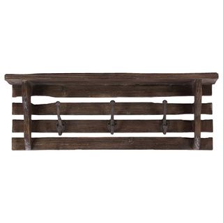 Wooden Wall Shelf dark Brown (29.53 inches x6.69 inches x11.42 inchesHFor decorative purposes onlyDoes not hold water WoodenSize 29.53 inches x6.69 inches x11.42 inchesHFor decorative purposes onlyDoes not hold water)