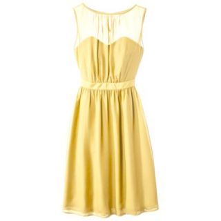TEVOLIO Womens Plus Size Chiffon Illusion Sleeveless Dress   Sassy Yellow   16W