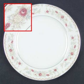 Royal Gallery Duchess Dinner Plate, Fine China Dinnerware   Orange & Blue Flower