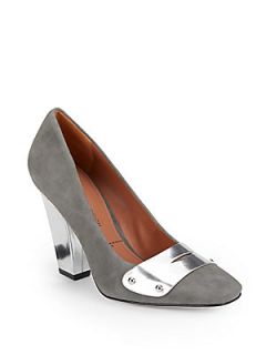 Silver Forrest Suede & Leather Pumps   Silver