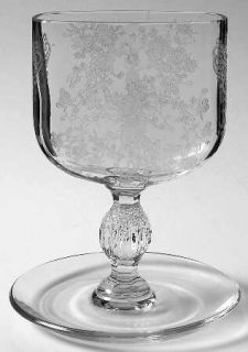 Cambridge Rose Point Clear Cigarette Holder, Oval   Stem 3121,Clear,Etched