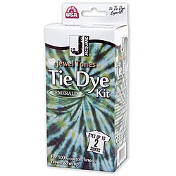 Emerald Tone Tie Dye (EmeraldOne package of soda ashOne pair of glovesRubber bandEasy to follow instructions with three tying techniquesThis kit dyes two shirts (not included)For use on 100 cotton, linen, rayon, and hemp onlyConforms to ASTM D 4236 and AS