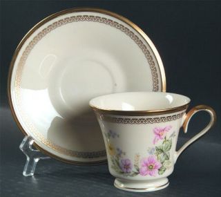 Lenox China Flower Song Footed Cup & Saucer Set, Fine China Dinnerware   Dimensi
