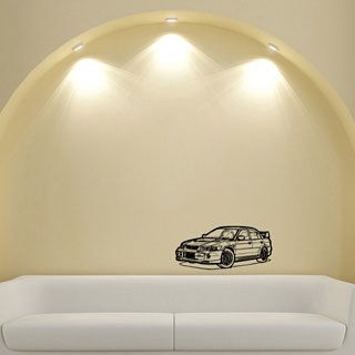 Mitsubishi Evo Tuning Design Vinyl Wall Art Decal (Glossy blackEasy to apply and remove, instructions includedDimensions 25 inches wide x 35 inches long )