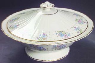 Syracuse Forget Me Not Round Covered Vegetable, Fine China Dinnerware   Federal