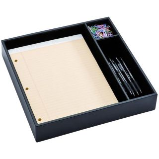 Dacasso Black Leather Conference Room Organizer (BlackProtective felt linings and bottomHolds up to eight (8) letter size writing padsTwo total supply compartmentsDimensions 12.75 inches long x 12.5 inches wide x 2.375 inches deep )